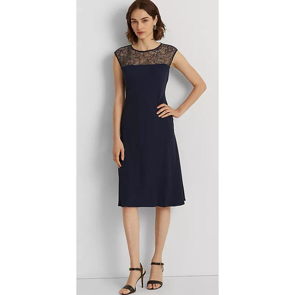 Lauren Ralph Lauren Georgette Sleeveless Cocktail Dress‎ Size 4